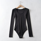 Women T-Shirt Sex round Neck, Slim-Fit, Long-Sleeved One-Piece T-shirt Bottoming Shirt