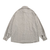 Men Long Sleeved T Shirt Long Sleeve Vertical Striped Shirt Men's Casual High Street Loose Shirt