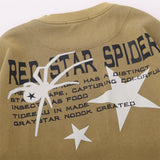 Men Hoodie Spider Printed Crew Neck Sweatshirt Men