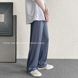 Men Sweatpants Striped Ice Silk Pants Men's Summer
