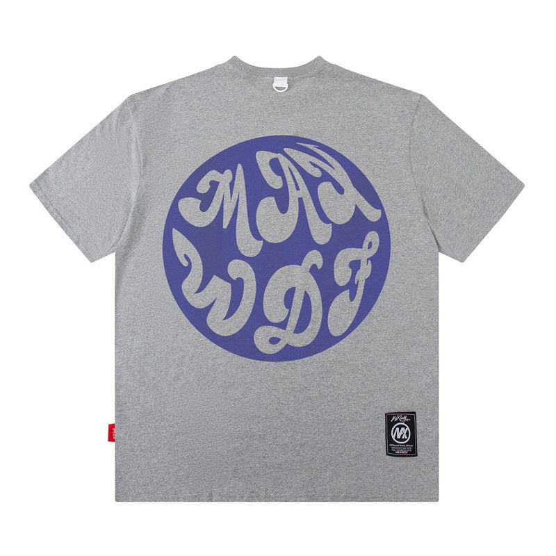 Men T Shirt Hiphop Short-Sleeved T-shirt Men's High Street Retro Street