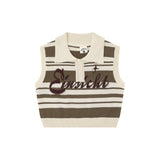 Women Vest Striped Knitted Vest for Women Short Summer