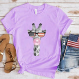 Women's Independence Day T Shirt round Neck Short Sleeve T-shirt