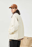 Unisex Jacket Autumn Contrast Color Lapels Coat Women's Clothing