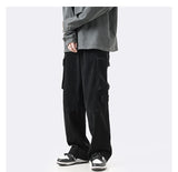 Men Sweatpants Men's Straight Loose Wide Leg Pants Retro Drape Casual