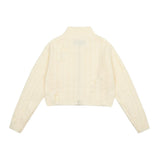 Women Sweater Short Knitted Open XINGX Zip Autumn Sweater Coat