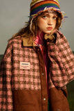 Unisex Jacket Autumn Woolen Contrast Color Coat Women's Clothing
