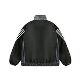 Unisex Jacket Winter Denim Stitching Cotton Jacket