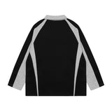Men Hoodie Lapel Sports Sweater Men's Spring and Autumn Long Sleeve Loose Polo Shirt Pullover Top