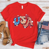 Women's Independence Day T Shirt round Neck Short Sleeve T-shirt Women's Top