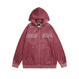 Unisex Jacket Autumn Letter Hooded Casual Sweatshirt