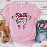 Women's Independence Day T Shirt round Neck Short Sleeve T-shirt Women's Top