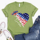 Women's Independence Day T Shirt round Neck Short Sleeve T-shirt