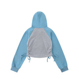 Women Hoodie Five-Pointed Star Affixed Cloth Embroidered Hooded Hoodie Short Women's Autumn