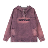 Men Denim Jacket Washed Do the Old Cowboy Sweater Men's Hooded Pullover Coat Loose Top Spring and Autumn