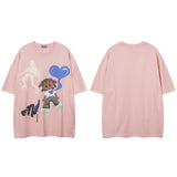 Men T Shirt Printed Short Sleeve T-shirt for Men and Women Hip Hop Couple