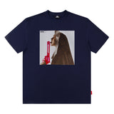 Men T Shirt Fashion Brand Street Printing round Neck Loose Short Sleeves T-shirt Men and Women