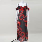 Women's Desses Suspender Skirt Printed Snow Beach Dress Women