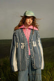 Unisex Jacket Autumn Striped Denim Coat Women's Clothing
