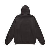 Men Fleece Lined Hoodie Winter Hooded Sweater Men Oversize Letters Printed Loose Long Sleeves