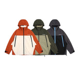 Unisex Jacket Fall Color-Blocking Hooded Casual Jacket