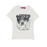 Women T-shirt Printed Short-Sleeved T-shirt Women's Summer round Neck Slim Fit