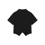 Women T-shirt Polo Collar Short Sleeve T-shirt Girls Summer Casual Top