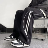Men Sweatpants Men's Spring Straight Sports Pants Loose Wide Leg
