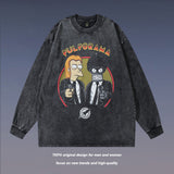 Men Long Sleeve Shirt Men's Distressed Loose Bottoming T-shirt