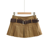 Women Skirt High Waist with Belt Pleated Skirt Tennis Skirt Skirt