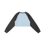 Women Hoodie Patchwork round Neck Short Heart Printing Autumn Long Sleeve