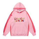 Men Hoodie Outline Inkjet Graffiti Letters Printed Hoodie