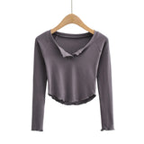 Women T-Shirt Bottoming Shirt Yoga Workout Long Sleeve T-shirt