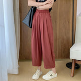 Palazzo Pants Texture Ice Silk Leisure Pants Straight Wide Leg Pants