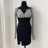 Women Long Sleeve Shirt Slimming V-Neckline Base Shirt Top Skirt