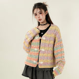 Women Sweater Short Knitted Cardigan for Girls Autumn Casual Sweater
