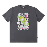 Men T Shirt Fashion Brand Letter Graffiti T-shirt Men and Women Couple Loose Short Sleeve