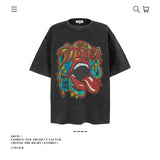 American vintage street T-shirt pure cotton retro men's and women's summer loose