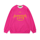 Men Hoodie Print Letter Pullover Sweatshirt Male Loose Casual Long Sleeves