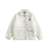 Unisex Jacket Winter Classic Style Patchwork Cotton-Padded Jacket Women