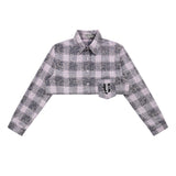 Women Long Sleeve Shirt Women's Short Long Sleeve Shirt Autumn Washed and Worn Casual