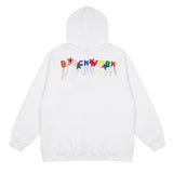 Men Fleece Lined Hoodie High Street Hooded Sweaters Menswear Ins Loose Casual Five-Pointed Star Embroidery