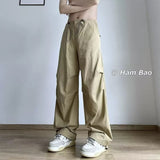Men Sweatpants Casual Pants Men's Summer Retro Loose Wide Leg Straight