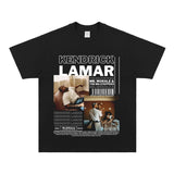 Kendrick Lamar T Shirts Hip Hop Rap Loose Short Sleeves