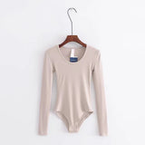 Women T-Shirt Spring round Neck Tight Pattern Slim-Fit Long Sleeve One-Piece T-shirt