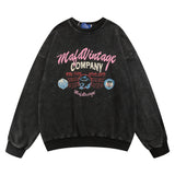 Men Hoodie Sweater Men's Loose Leisure Sports Letter Printing Worn Looking Washed-out
