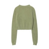 Women Sweater Short Sweater Girls' Autumn round Neck Long Sleeve Wool Casual