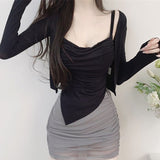 Women Long Sleeve Shirt Camisole Long Sleeve Cardigan Jacket Women