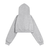 Women Hoodie Cropped Hoodie Women's Autumn Leisure Long Sleeve Top