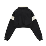 Women Hoodie Sweater Women's Loose Color Matching Long-Sleeved Top